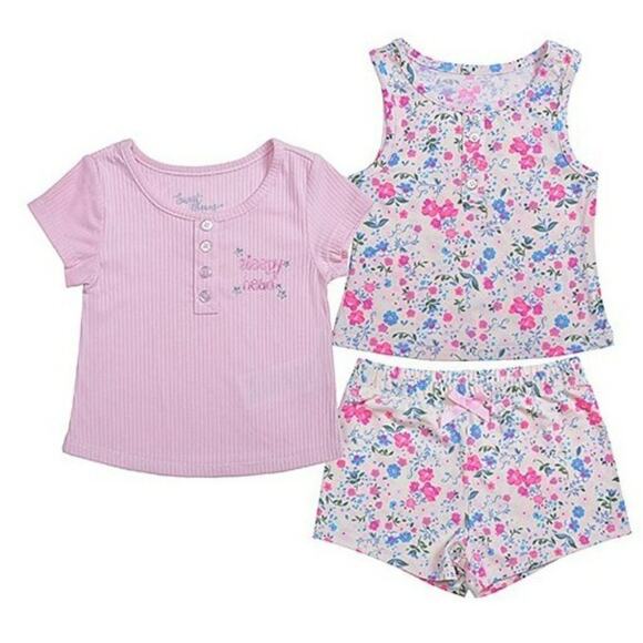 PINK Floral "sleepyhead" tee and Tank short Pajama Set - 18m - Picture 1 of 1